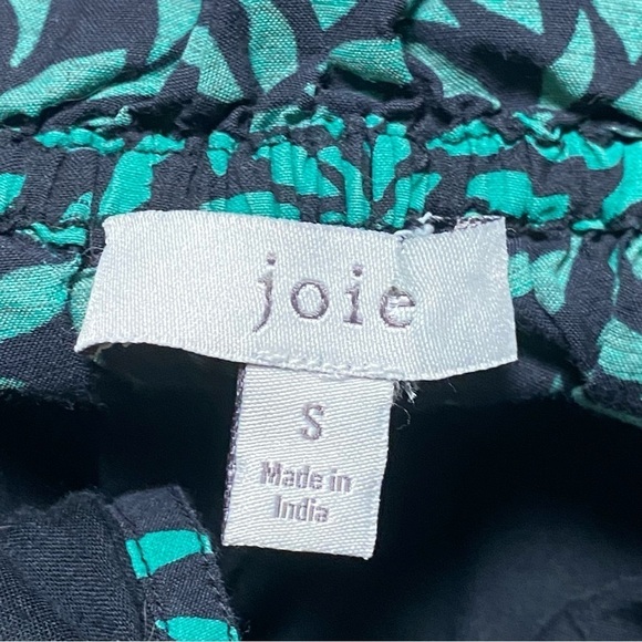 Joie Dress Women’s Size Small Green Black Salama Leaf Printed Puff-Sleeve Dress - Picture 12 of 17